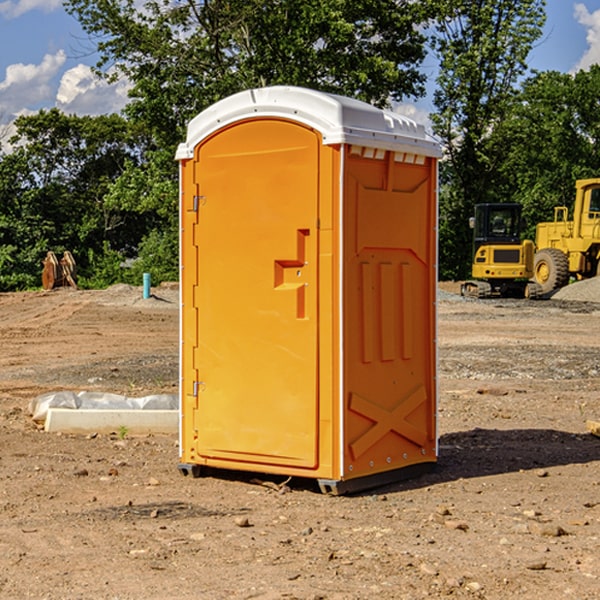 how often are the porta potties cleaned and serviced during a rental period in Mogul